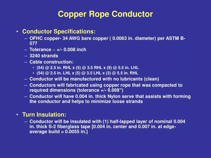 copper rope conductor