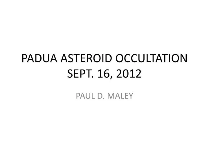padua asteroid occultation sept 16 2012