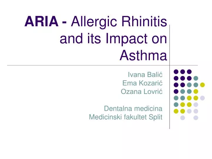 aria allergic rhinitis and its impact on asthma