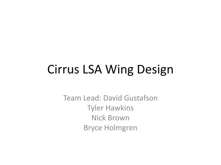 cirrus lsa wing design