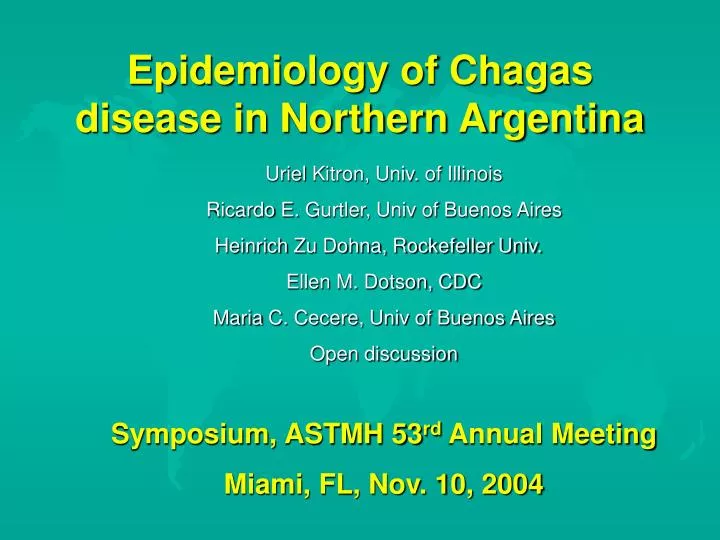epidemiology of chagas disease in northern argentina