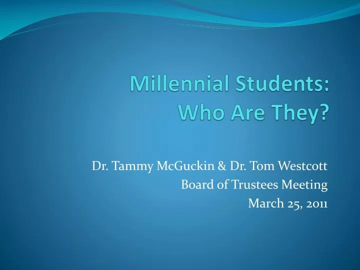 millennial students who are they