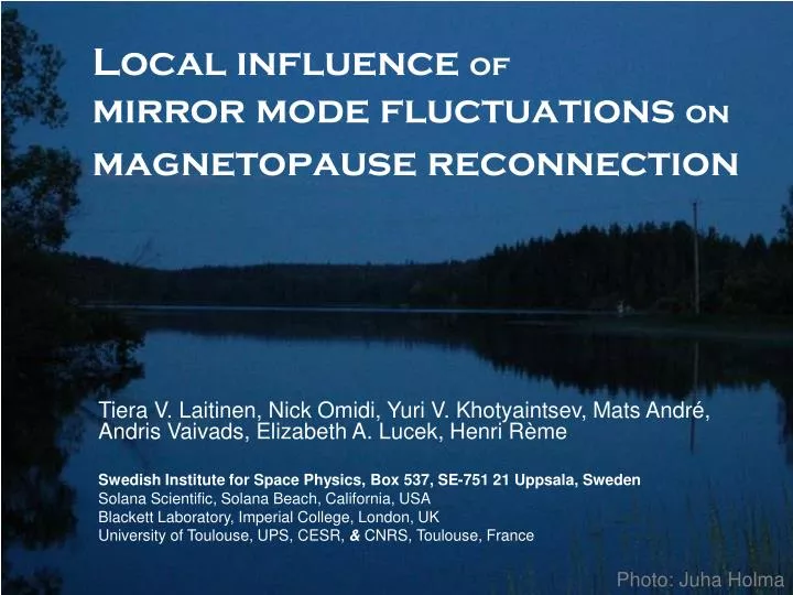 local influence of mirror mode fluctuations on magnetopause reconnection