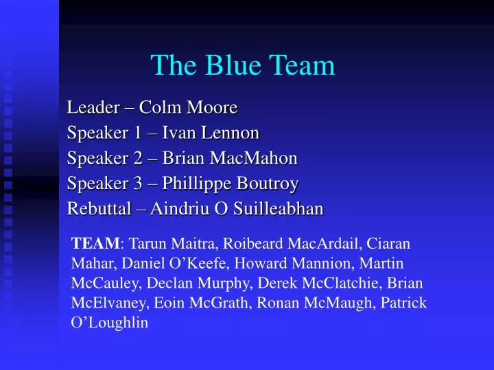 the blue team