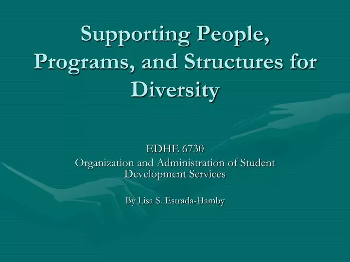 supporting people programs and structures for diversity