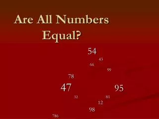 Are All Numbers Equal?