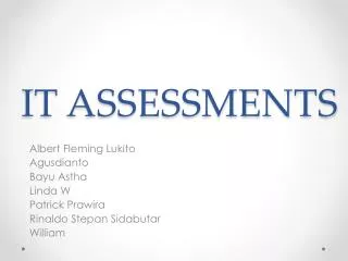 it assessments