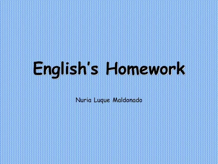 english s homework