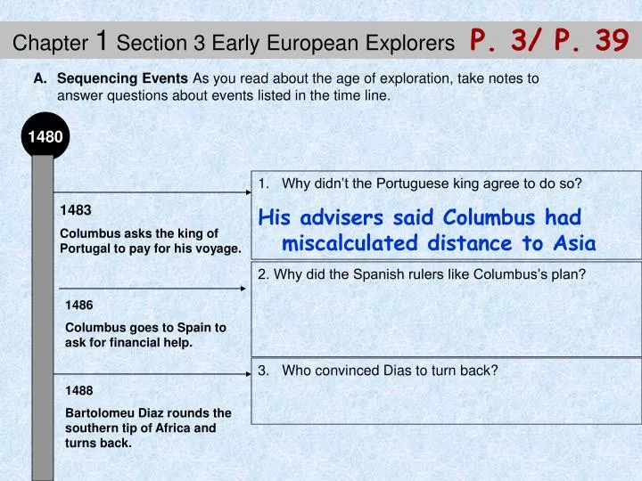 chapter 1 section 3 early european explorers p 3 p 39