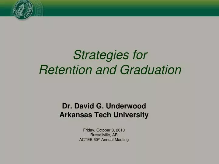 strategies for retention and graduation