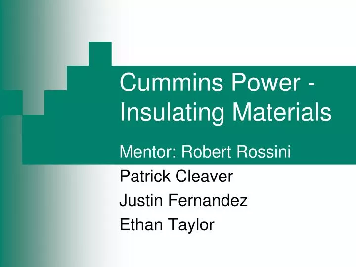 cummins power insulating materials