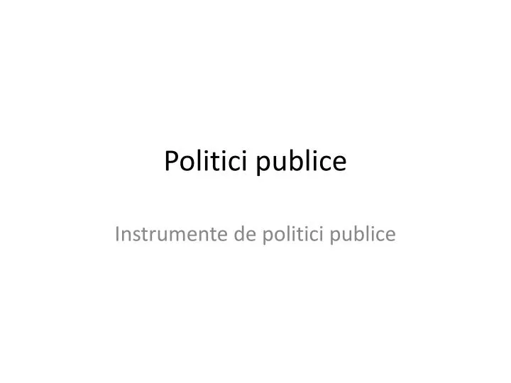 politici publice