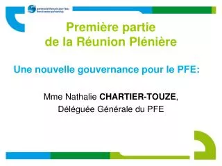 premi re partie de la r union pl ni re