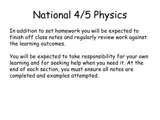 National 4/5 Physics
