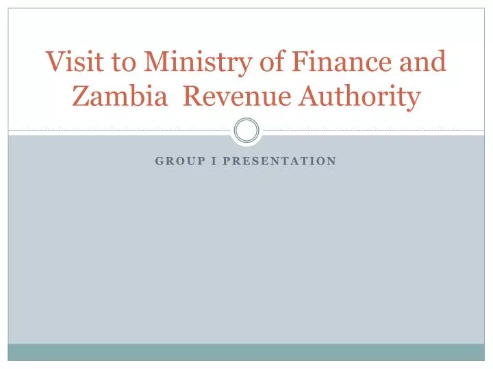 visit to ministry of finance and zambia revenue authority