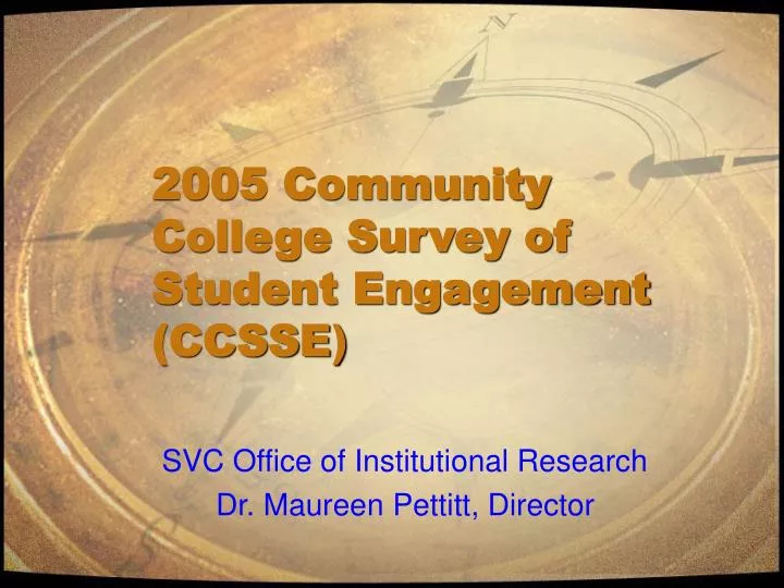 2005 community college survey of student engagement ccsse