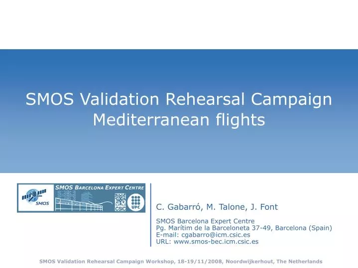smos validation rehearsal campaign mediterranean flights