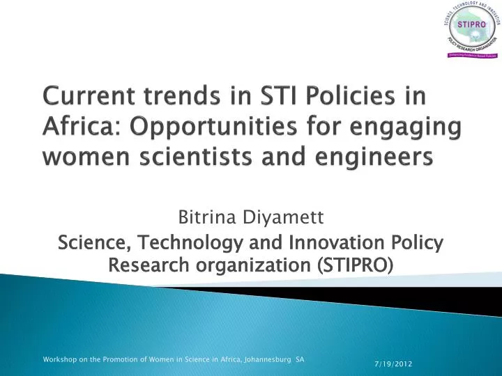 current trends in sti policies in africa opportunities for engaging women scientists and engineers