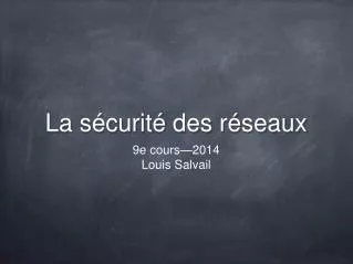 la s curit des r seaux