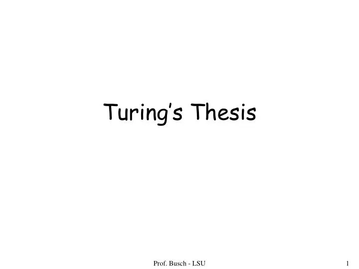 turing s thesis