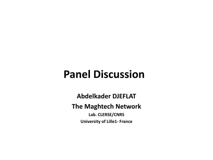 panel discussion