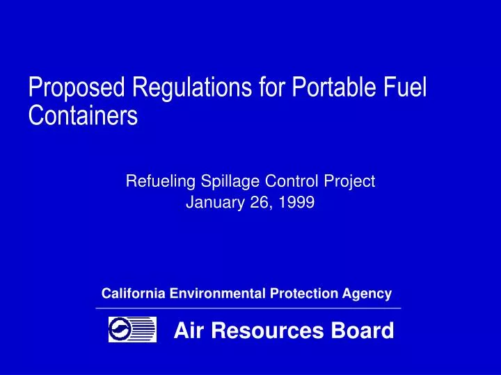 proposed regulations for portable fuel containers