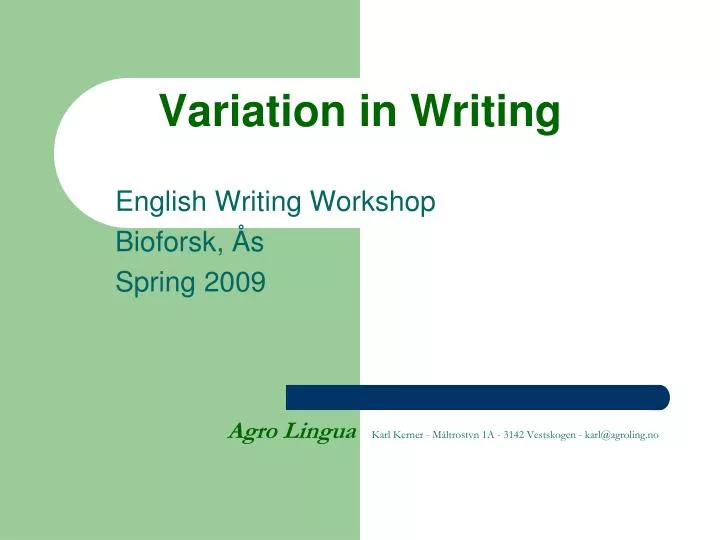 variation in writing