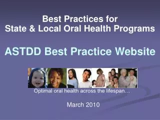 Best Practices for State &amp; Local Oral Health Programs