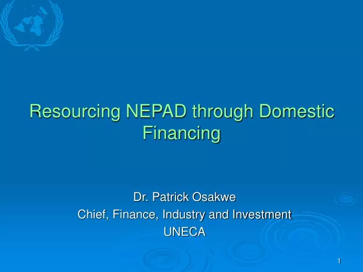 resourcing nepad through domestic financing