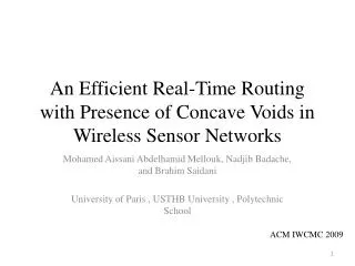 An Efficient Real-Time Routing with Presence of Concave Voids in Wireless Sensor Networks