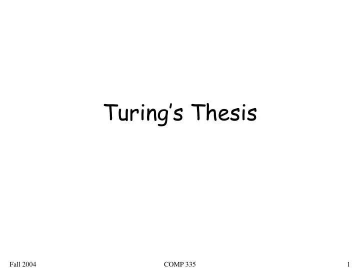 turing s thesis