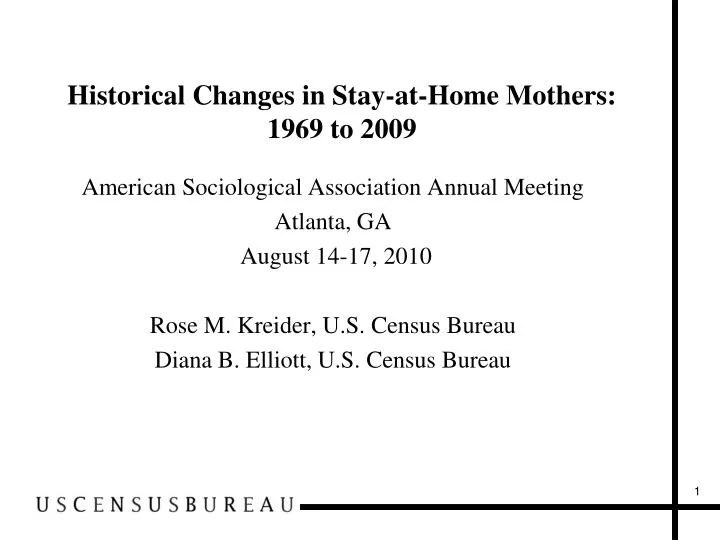 historical changes in stay at home mothers 1969 to 2009