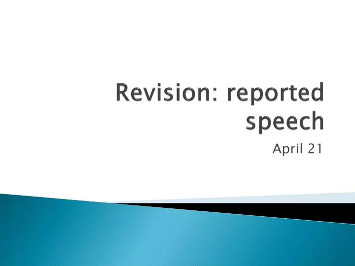 revision reported speech