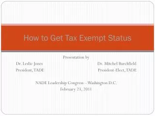 How to Get Tax Exempt Status