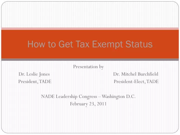 how to get tax exempt status