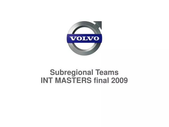 subregional teams int masters final 2009