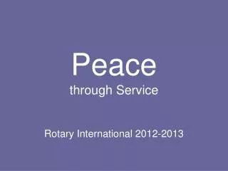 Peace through Service