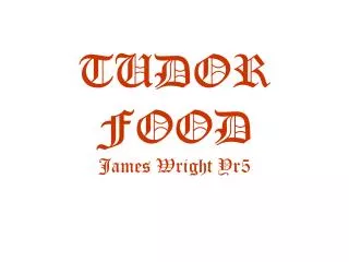 TUDOR FOOD James Wright Yr5