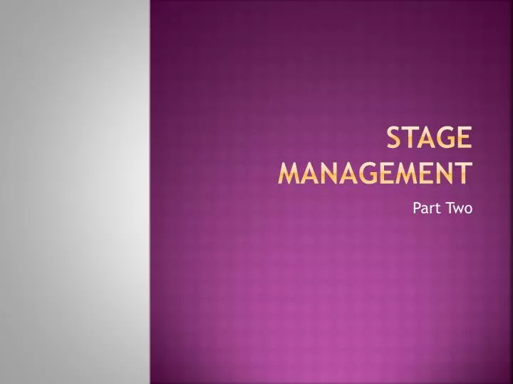 stage management