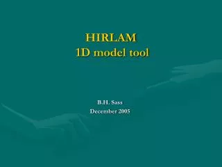 HIRLAM 1D model tool