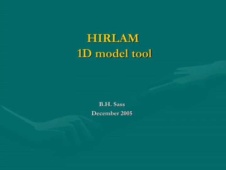 hirlam 1d model tool
