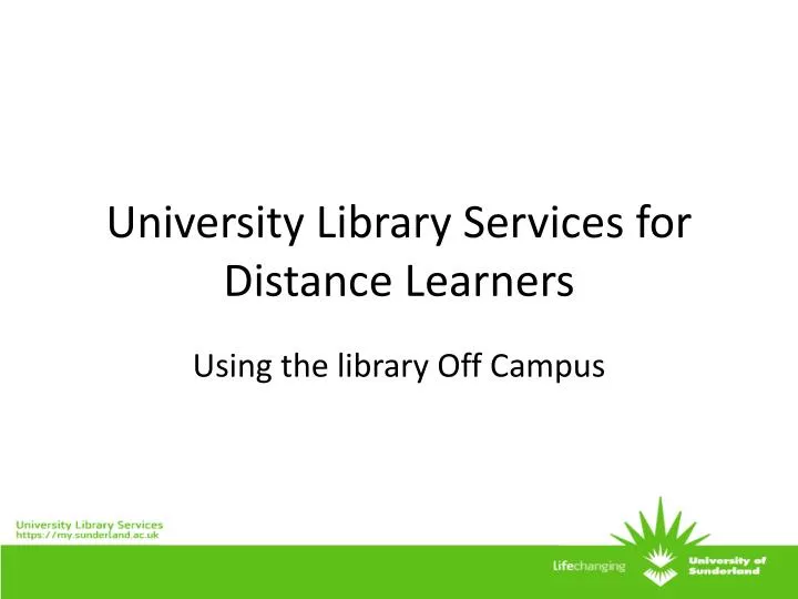 university library services for distance learners