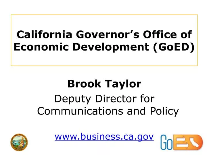 california governor s office of economic development goed