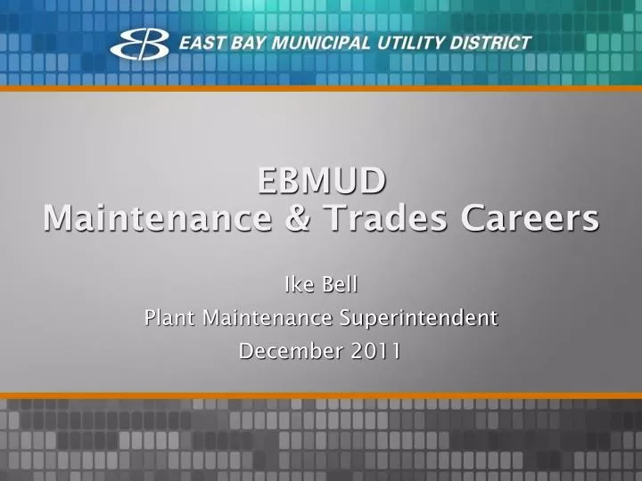 ebmud maintenance trades careers
