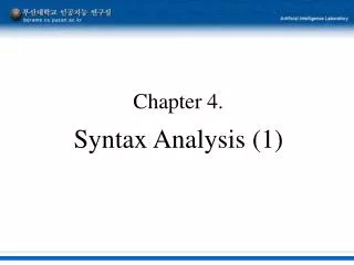 Chapter 4. Syntax Analysis (1)