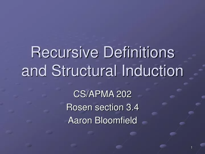 recursive definitions and structural induction
