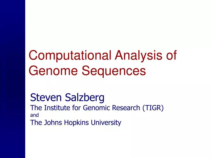 computational analysis of genome sequences
