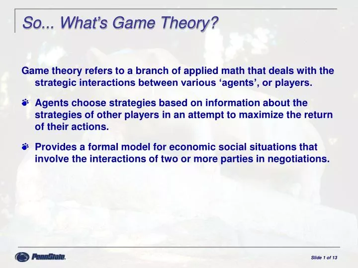 so what s game theory