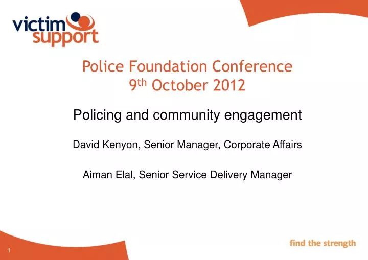 police foundation conference 9 th october 2012