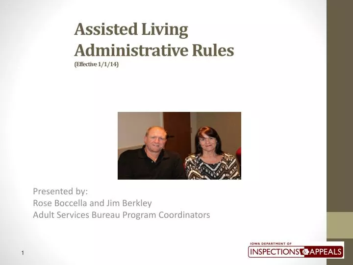 assisted living administrative rules effective 1 1 14